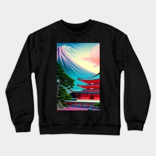 Red temple in the mountains Crewneck Sweatshirt